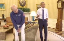 Barack Obama i Bill Murray grają w golfa w Białym Domu