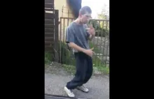 Guy dance to the music from the car