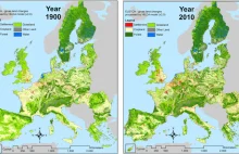 Użycie ziemi w Europie na przestrzeni 110 lat