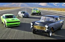 SEMA Drag Race: Hellcat vs Blasphemi vs Jeep FC vs Sonic! -