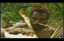 Plemię zamieszkujące lasy Nowej Gwinei widzi pierwszy raz białego człowieka