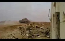 SAA tank dodges an incoming ATGM missile launched at it