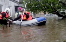 Brzeziny zalane po przejściu ulewy