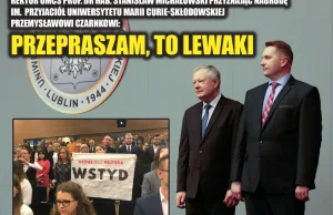 Rektor UMCS przy wręczaniu medalu wojewodzie: "Przepraszam, to lewaki"