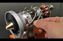 16-cylindrowy silnik Stirlinga na gaz do zapalniczek