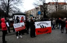 Niemiecka manifestacja proimigrancka w Szczecinie - przyszło 15 osób