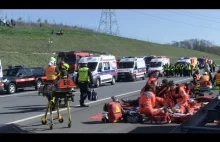 Wypadek autokarów na autostradzie A1. Ćwiczenia polsko-czeskie