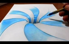 Drawing a Spiral Pattern Hole - Anamorphic Illusion
