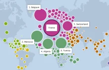 Mapa międzynarodowych znajomości na Facebook