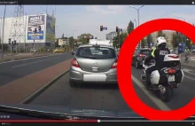 Katowice. Policjant na motorze... a linia ciągła [WIDEO]