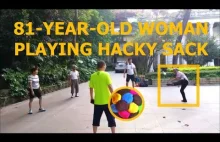 Babcia niszczy ziomków grając z nimi w zośke | HackySack | FOOTBAG challenge