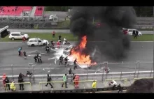 Palące się Lamborghini i fatalnie przeprowadzona akcja ratownicza