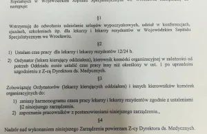 Dyrektor szpitala we Wrocławiu wstrzymał urlopy rezydentom.