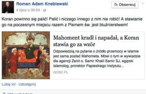 Polski ksiądz wzywa do palenia Koranu.