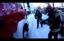 Pożar: akcja ratunkowa nagrana z helmet camu