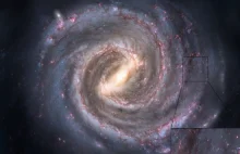 Zasięg ziemskich fal radiowych na tle Drogi Mlecznej