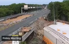 Budowa wiaduktu w drodze w ciągu weekendu