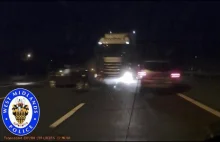 Polski kierowca ciężarówki zasnął za kółkiem. Policja opublikowała film z...