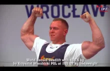 World Records Deadlift (388, 408.5, 420 kg) by Krzysztof Wierzbicki POL at...