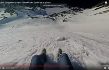 Ukrainiec zgubił się nad Morskim Okiem i na własnym tyłku zjeżdżał po śniegu.