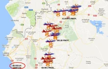 Mapa nalotów w Syrii