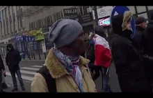 Dziennikarz Wyborczej przemalowany na Afropolaka - Marsz Niepodległości