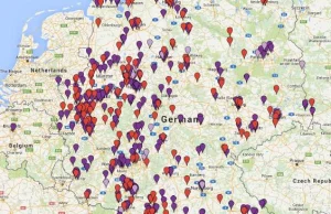 Mapa gwałtów i ataków na tle seksualnym dokonanych w Niemczech przez imigrantów