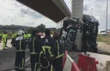 Wypadek autokaru w Hiszpanii.