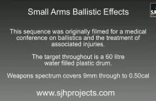 Efekty strzału amunicją od 9MM do .50 BMG