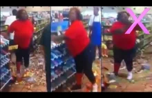 Szalona kobieta niszczy sklep po odrzuceniu karty bankowej