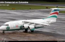 Katastrofa samolotu w tuż przed lądowaniem w Kolumbii. Na pokładzie 72 osoby.