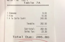 Rachunek z Japońskiej Restauracji