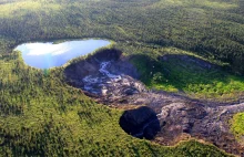 Kanada - jezioro, które "spadnie" z klifu