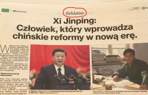 „Rzeczpospolita” zamieściła reklamę chwalacą przywódcę Chin.