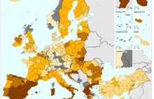 Bezrobocie wśród młodych w wieku od 15 do 24 lat w całej EU