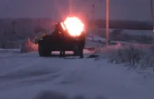 Tank attack on the Ukrainian checkpoint under Debaltseve