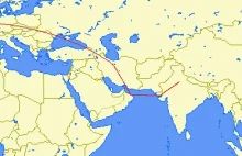Wpływ geopolityki na trasy samolotów (angielski)