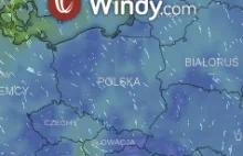 Windy.com - mapa pogodowa z uwględnieniem ruchu wiatru