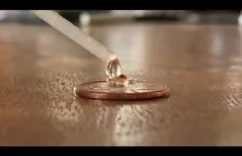 Ile kropel wody zmieści się na monecie?