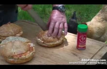 Sriracha Shrimp n Chicken Burgers in Two Minutes