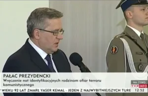 Prezydent: "Ofiary czasów stalinowskich to ofiary Żołnierzy Wyklętych"