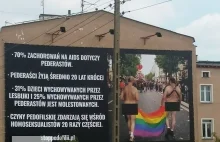 Wielki baner przed M.Równości zawisł na Dębcu (Poznań):„pederaści żyją krócej”