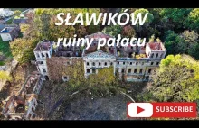 Ruiny pałacu w Sławikowie (z drona). Niestety pałac powoli niszczeje.
