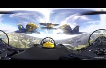 Lot samolotem grupy akrobacyjnej w 360°