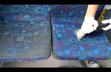 Czyszczenie siedzeń w busie.