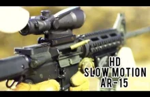 Strzelanie z karabinka AR-15 w "slow motion"
