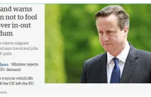 Brytyjska prasa: Polska ostrzega Davida Camerona
