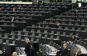Pusta sala na debacie o Polsce w Parl. Europejskim.