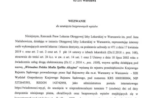 Izba Lekarska w Warszawie żąda od WP.pl usunięcia komentarzy pod artykułem