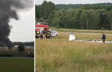 Wypadek awionetki na lotnisku Muchowiec. Pilot i pasażer zdążyli wyskoczyć